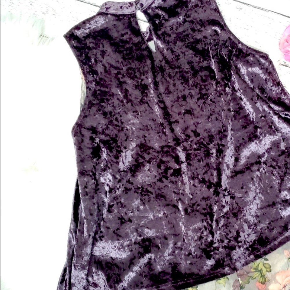 mystree purple velvet tank with floral liner